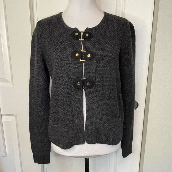 Cynthia Rowley Gray Textured Sweater Cardigan size Medium - Picture 10 of 10